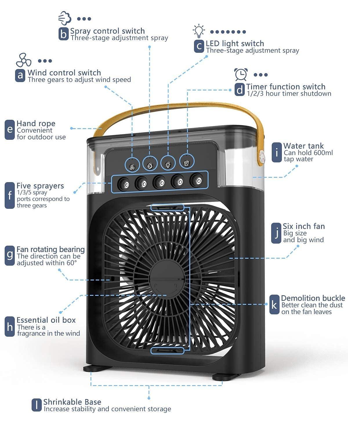 Imported Mini Air Cooler and Conditioner Fan - Mini Mist Fan - Portable Air Cooler and Conditioner