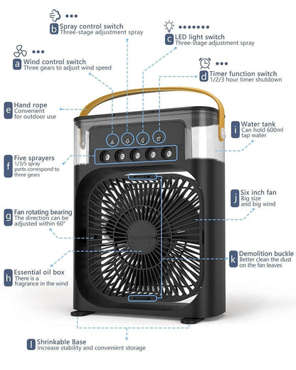 Imported Mini Air Cooler and Conditioner Fan - Mini Mist Fan - Portable Air Cooler and Conditioner